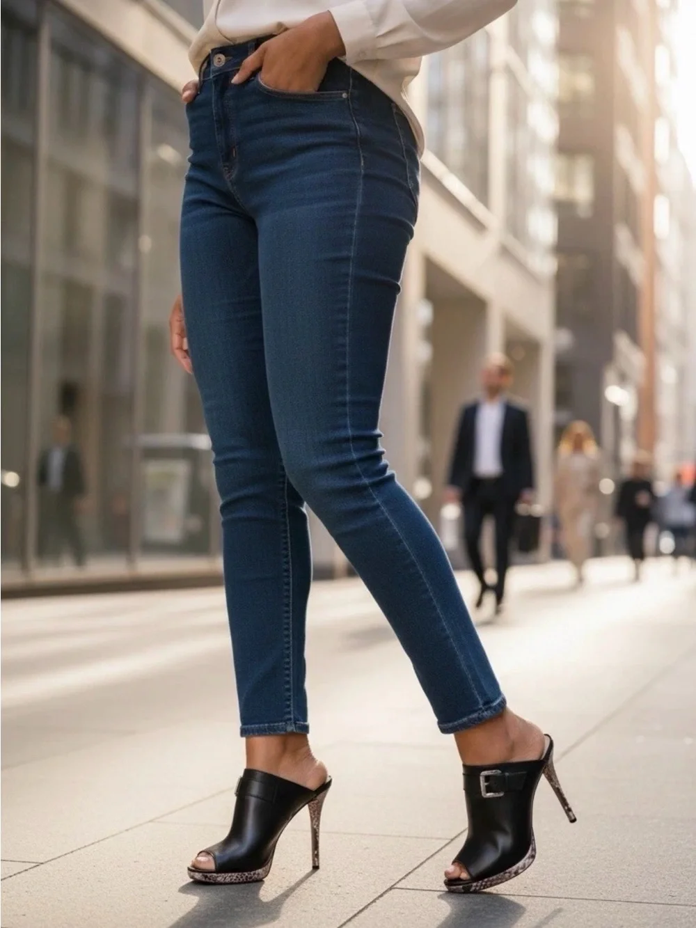 MICHAEL Michael Kors Isabella Peep-Toe Mules, Size 9 Blk/Nat Leather.